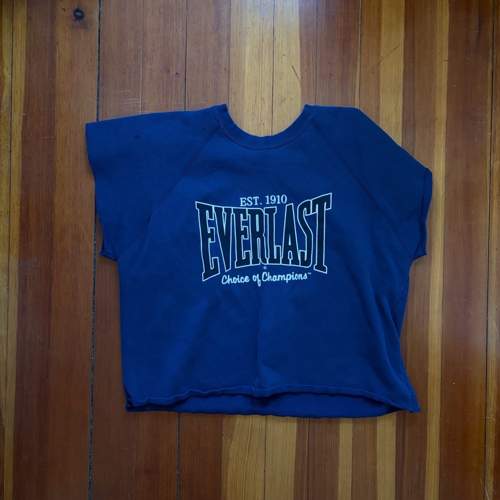 Vintage Everlast Men’s Navy Cutoff Sweatshirt with Logo